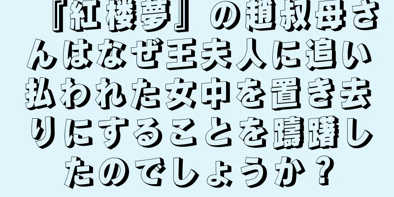 『紅楼夢』の趙叔母さんはなぜ王夫人に追い払われた女中を置き去りにすることを躊躇したのでしょうか？