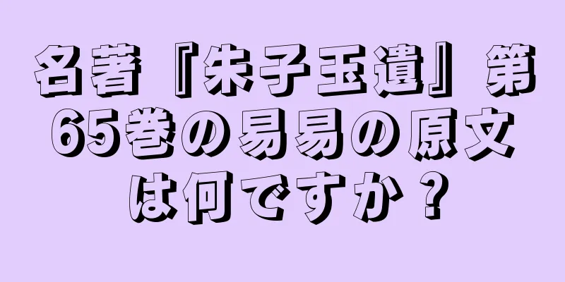 名著『朱子玉遺』第65巻の易易の原文は何ですか？