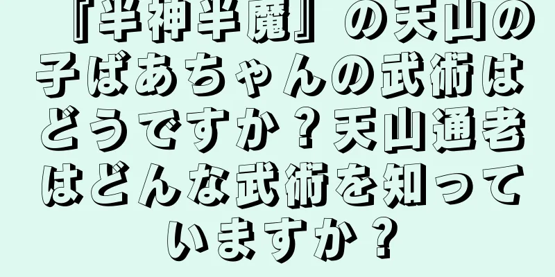 『半神半魔』の天山の子ばあちゃんの武術はどうですか？天山通老はどんな武術を知っていますか？