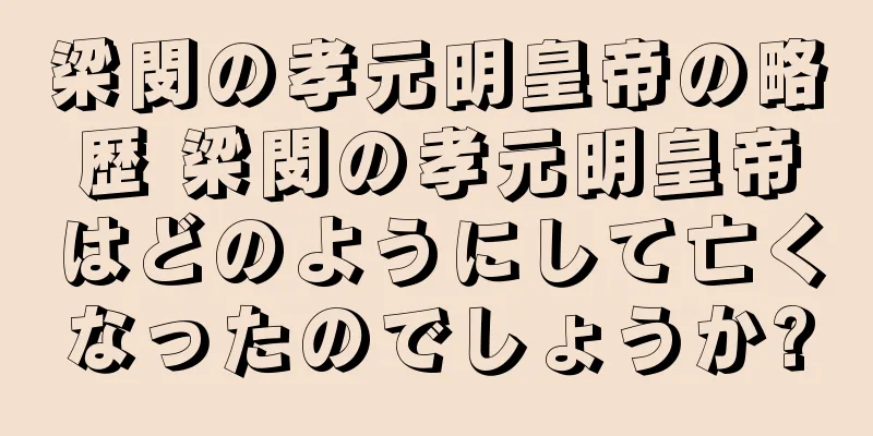 梁閔の孝元明皇帝の略歴 梁閔の孝元明皇帝はどのようにして亡くなったのでしょうか?