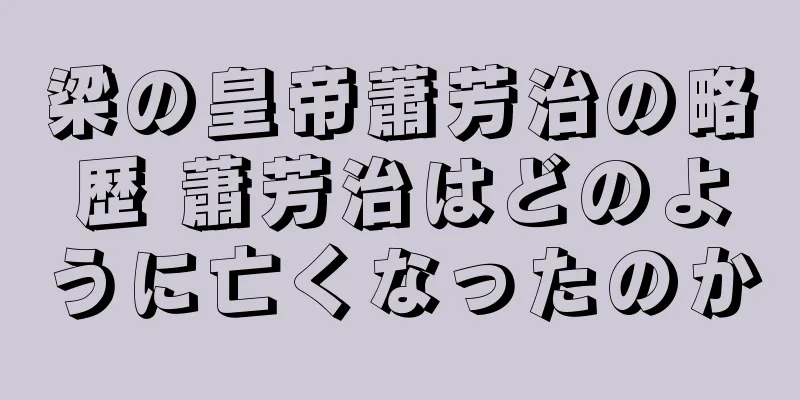 梁の皇帝蕭芳治の略歴 蕭芳治はどのように亡くなったのか