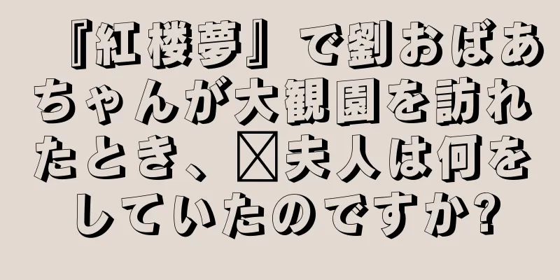 『紅楼夢』で劉おばあちゃんが大観園を訪れたとき、邢夫人は何をしていたのですか?