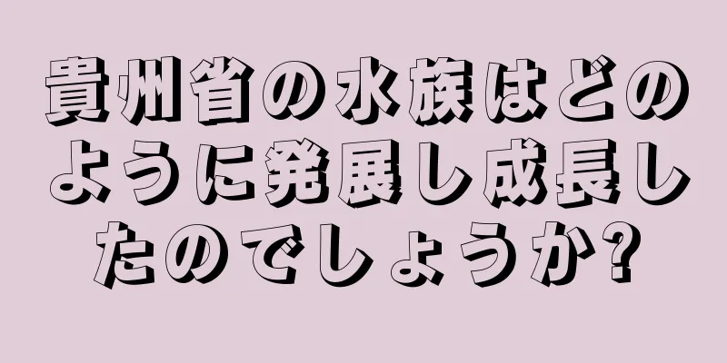 貴州省の水族はどのように発展し成長したのでしょうか?