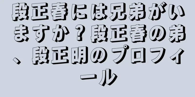 段正春には兄弟がいますか？段正春の弟、段正明のプロフィール