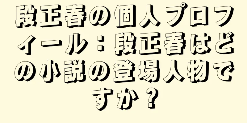 段正春の個人プロフィール：段正春はどの小説の登場人物ですか？