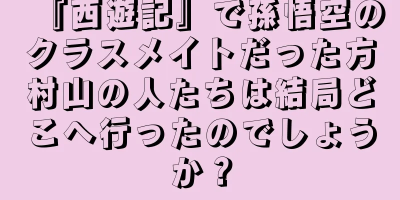 『西遊記』で孫悟空のクラスメイトだった方村山の人たちは結局どこへ行ったのでしょうか？