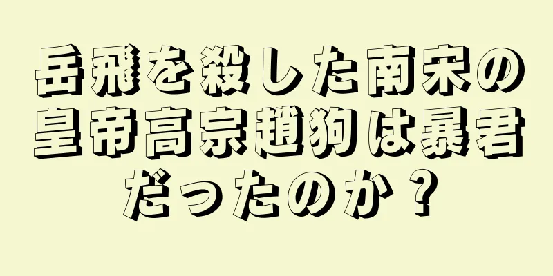 岳飛を殺した南宋の皇帝高宗趙狗は暴君だったのか？
