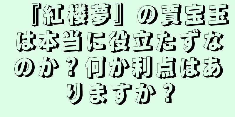 『紅楼夢』の賈宝玉は本当に役立たずなのか？何か利点はありますか？
