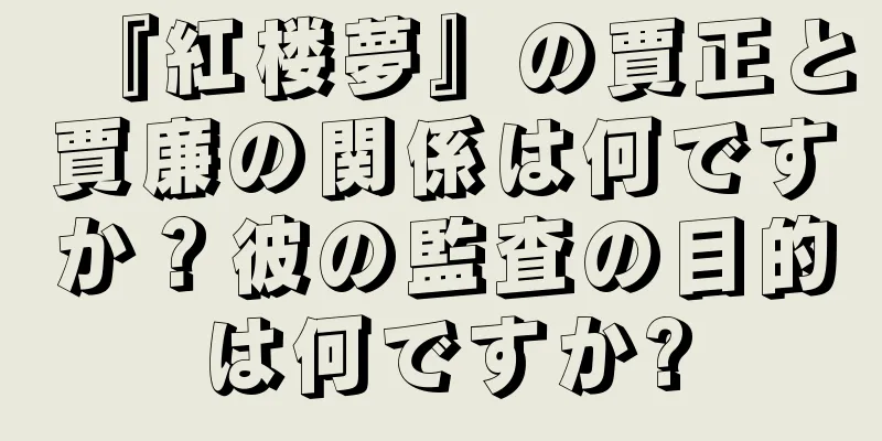 『紅楼夢』の賈正と賈廉の関係は何ですか？彼の監査の目的は何ですか?