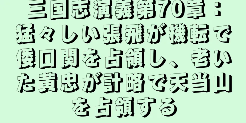 三国志演義第70章：猛々しい張飛が機転で倭口関を占領し、老いた黄忠が計略で天当山を占領する