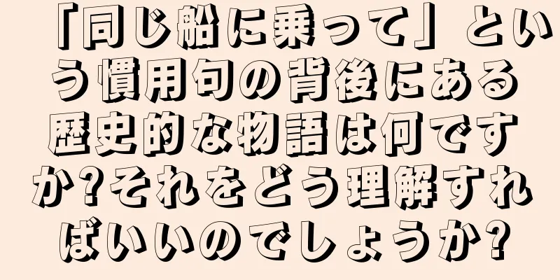 「同じ船に乗って」という慣用句の背後にある歴史的な物語は何ですか?それをどう理解すればいいのでしょうか?