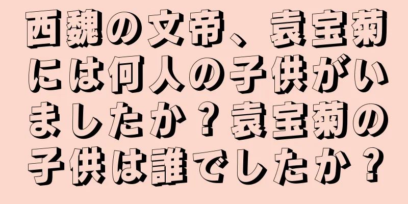 西魏の文帝、袁宝菊には何人の子供がいましたか？袁宝菊の子供は誰でしたか？