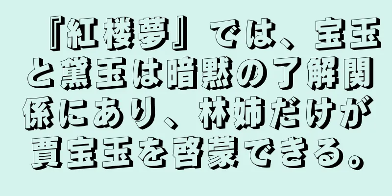 『紅楼夢』では、宝玉と黛玉は暗黙の了解関係にあり、林姉だけが賈宝玉を啓蒙できる。