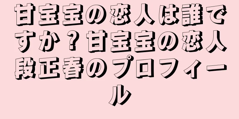 甘宝宝の恋人は誰ですか？甘宝宝の恋人段正春のプロフィール