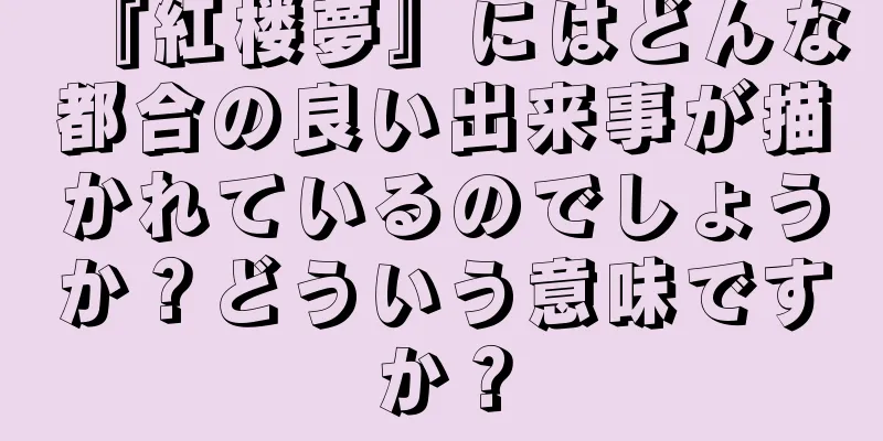 『紅楼夢』にはどんな都合の良い出来事が描かれているのでしょうか？どういう意味ですか？
