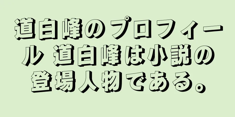 道白峰のプロフィール 道白峰は小説の登場人物である。