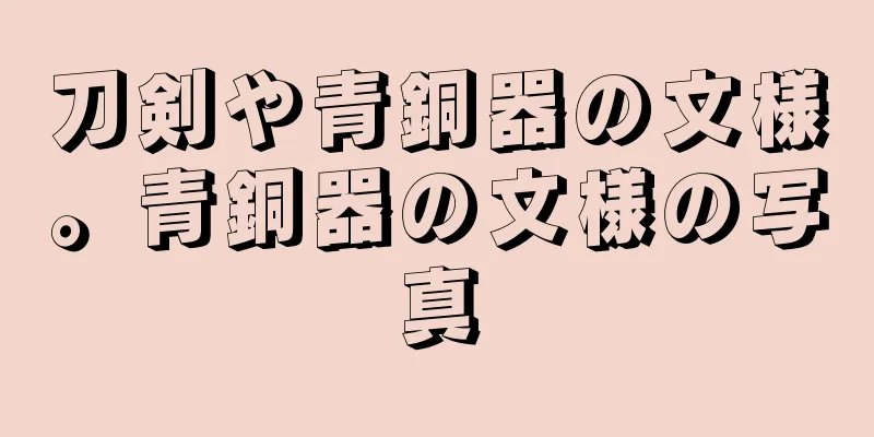 刀剣や青銅器の文様。青銅器の文様の写真