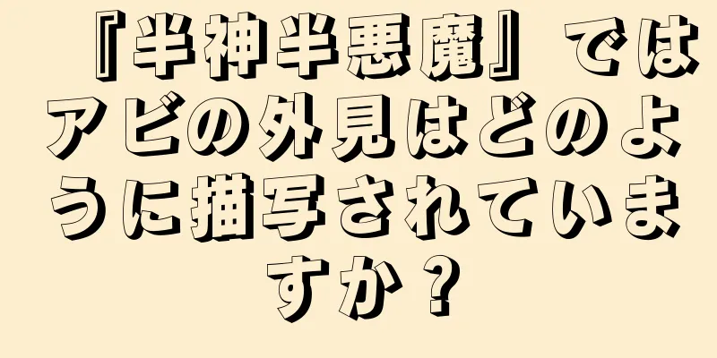 『半神半悪魔』ではアビの外見はどのように描写されていますか？