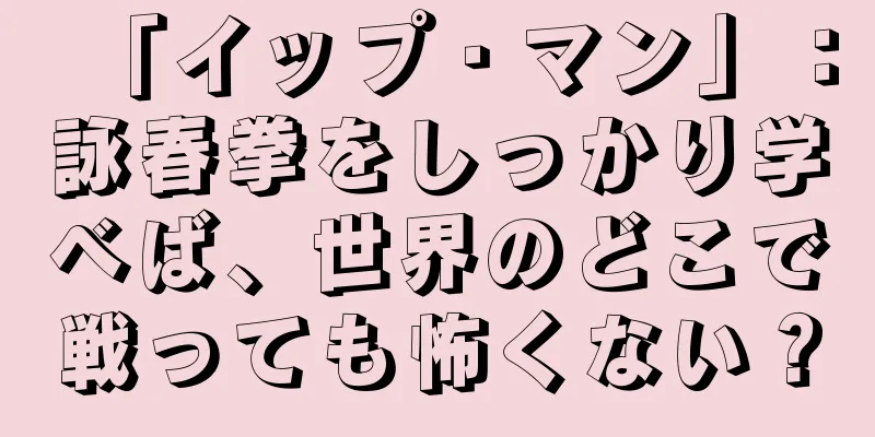 「イップ・マン」：詠春拳をしっかり学べば、世界のどこで戦っても怖くない？
