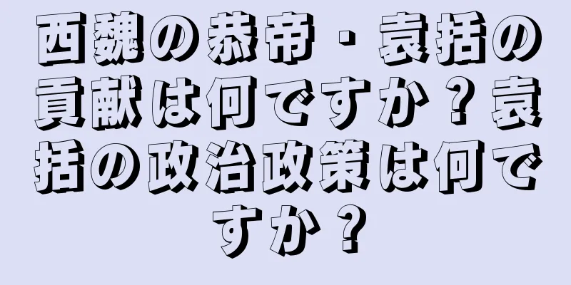 西魏の恭帝・袁括の貢献は何ですか？袁括の政治政策は何ですか？