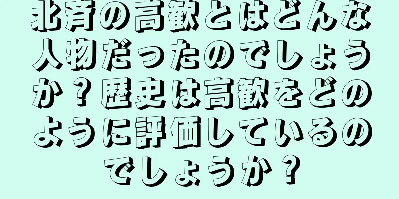 北斉の高歓とはどんな人物だったのでしょうか？歴史は高歓をどのように評価しているのでしょうか？