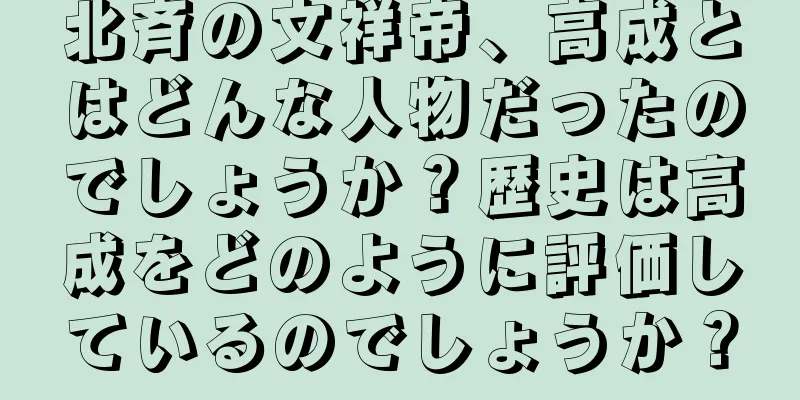 北斉の文祥帝、高成とはどんな人物だったのでしょうか？歴史は高成をどのように評価しているのでしょうか？