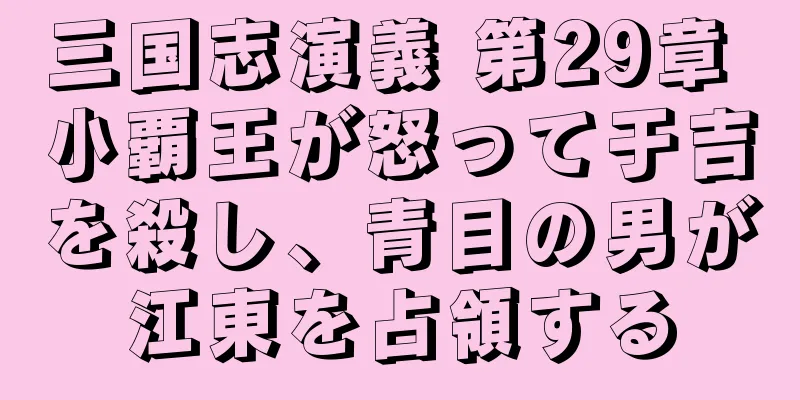 三国志演義 第29章 小覇王が怒って于吉を殺し、青目の男が江東を占領する