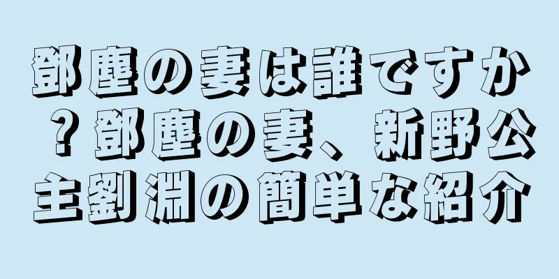 鄧塵の妻は誰ですか？鄧塵の妻、新野公主劉淵の簡単な紹介