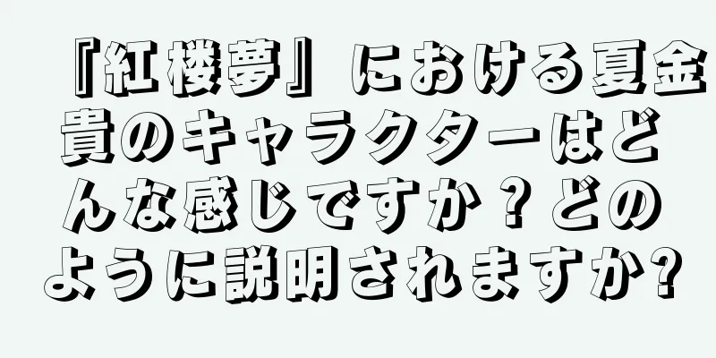 『紅楼夢』における夏金貴のキャラクターはどんな感じですか？どのように説明されますか?