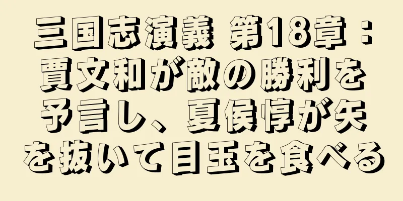 三国志演義 第18章：賈文和が敵の勝利を予言し、夏侯惇が矢を抜いて目玉を食べる