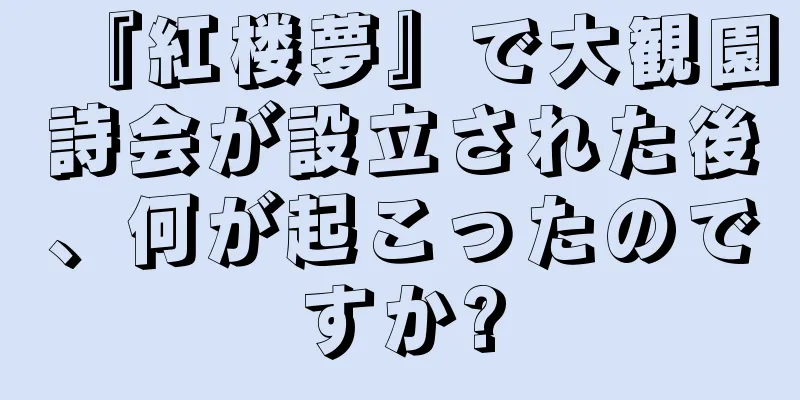 『紅楼夢』で大観園詩会が設立された後、何が起こったのですか?