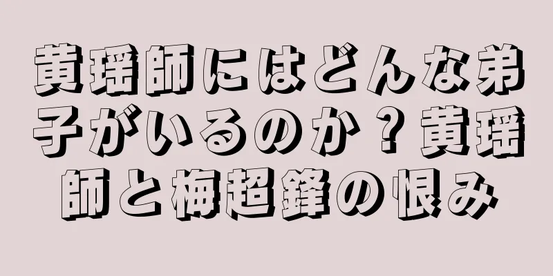 黄瑶師にはどんな弟子がいるのか？黄瑶師と梅超鋒の恨み