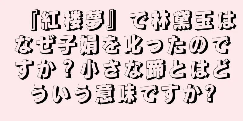 『紅楼夢』で林黛玉はなぜ子娟を叱ったのですか？小さな蹄とはどういう意味ですか?