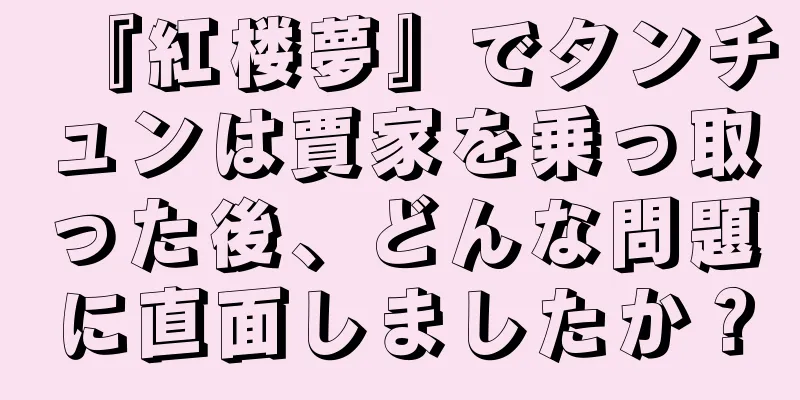 『紅楼夢』でタンチュンは賈家を乗っ取った後、どんな問題に直面しましたか？
