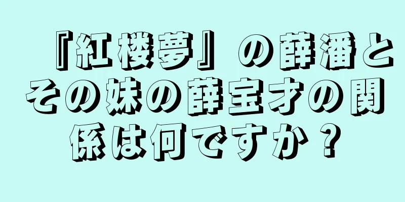 『紅楼夢』の薛潘とその妹の薛宝才の関係は何ですか？