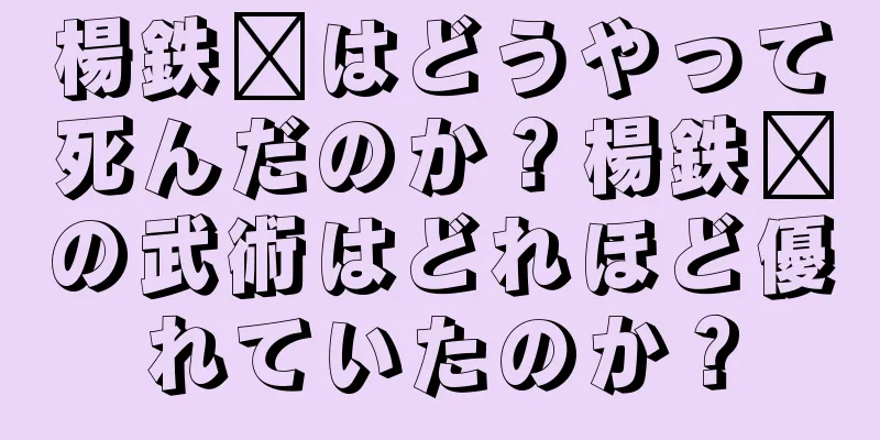 楊鉄鑫はどうやって死んだのか？楊鉄鑫の武術はどれほど優れていたのか？