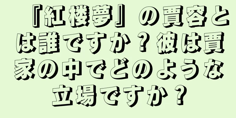『紅楼夢』の賈容とは誰ですか？彼は賈家の中でどのような立場ですか？