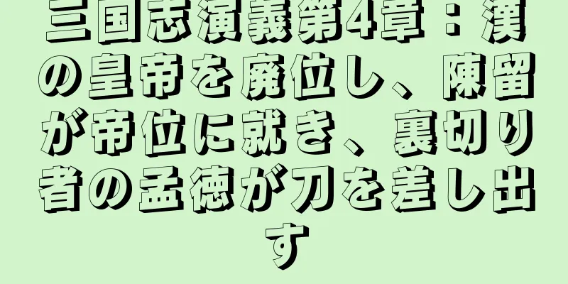 三国志演義第4章：漢の皇帝を廃位し、陳留が帝位に就き、裏切り者の孟徳が刀を差し出す