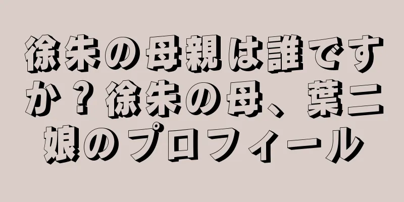 徐朱の母親は誰ですか？徐朱の母、葉二娘のプロフィール