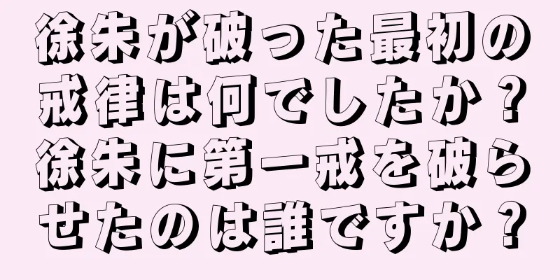徐朱が破った最初の戒律は何でしたか？徐朱に第一戒を破らせたのは誰ですか？