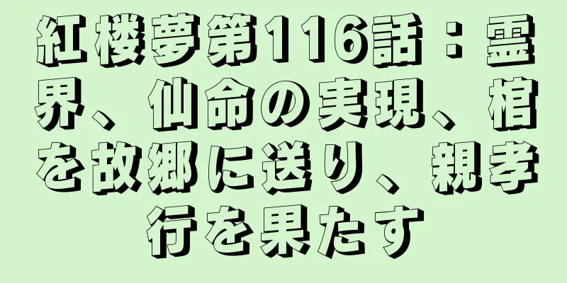 紅楼夢第116話：霊界、仙命の実現、棺を故郷に送り、親孝行を果たす