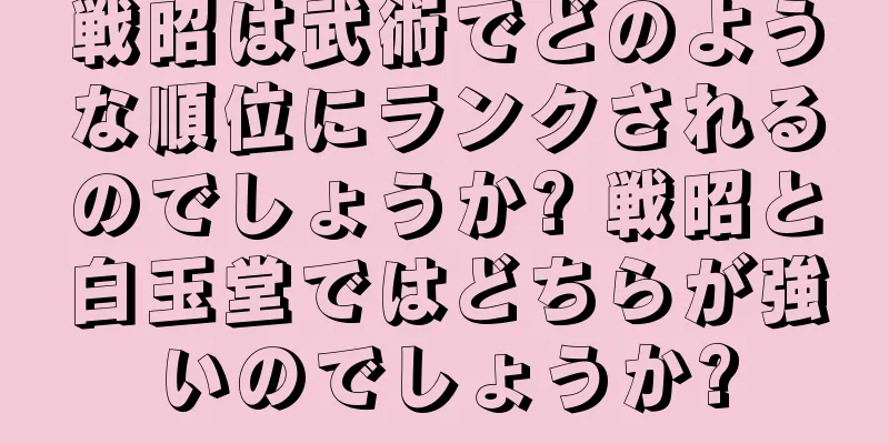 戦昭は武術でどのような順位にランクされるのでしょうか? 戦昭と白玉堂ではどちらが強いのでしょうか?