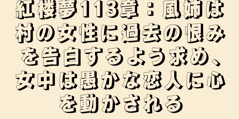 紅楼夢113章：風姉は村の女性に過去の恨みを告白するよう求め、女中は愚かな恋人に心を動かされる