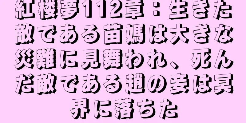 紅楼夢112章：生きた敵である苗媽は大きな災難に見舞われ、死んだ敵である趙の妾は冥界に落ちた