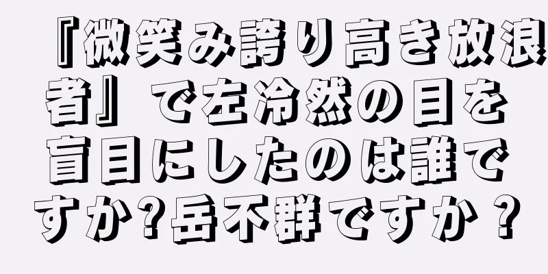 『微笑み誇り高き放浪者』で左冷然の目を盲目にしたのは誰ですか?岳不群ですか？