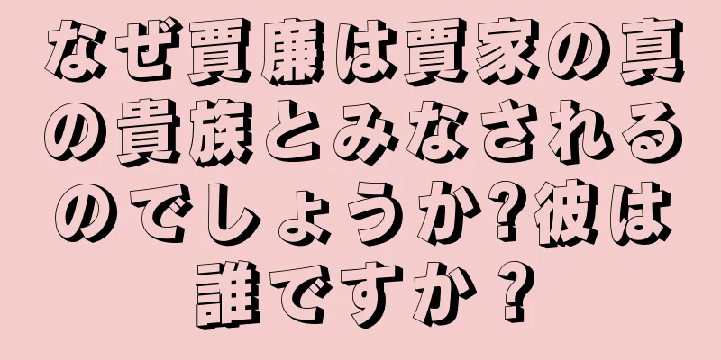 なぜ賈廉は賈家の真の貴族とみなされるのでしょうか?彼は誰ですか？