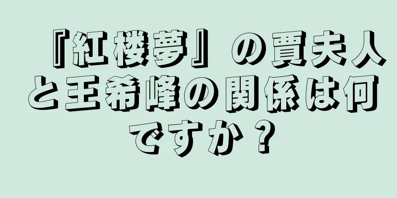『紅楼夢』の賈夫人と王希峰の関係は何ですか？