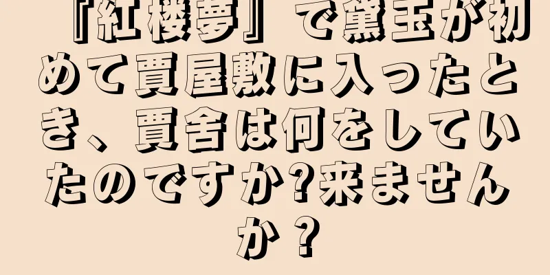 『紅楼夢』で黛玉が初めて賈屋敷に入ったとき、賈舍は何をしていたのですか?来ませんか？