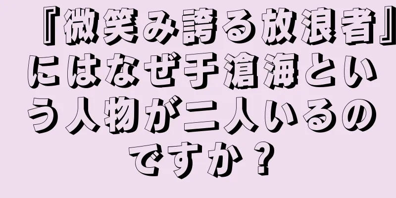 『微笑み誇る放浪者』にはなぜ于滄海という人物が二人いるのですか？