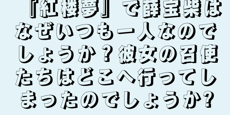 『紅楼夢』で薛宝柴はなぜいつも一人なのでしょうか？彼女の召使たちはどこへ行ってしまったのでしょうか?
